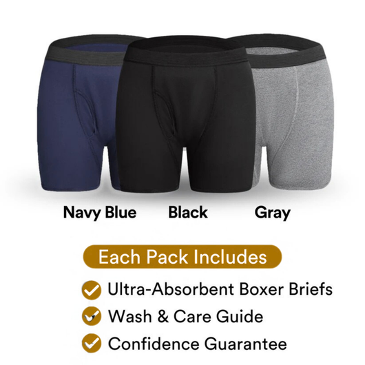 DryGuard™ - Real Boxer Briefs. Built-In Leak Protection.