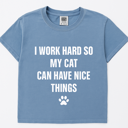 "I Work Hard" Cat Shirt | Save A Kitten